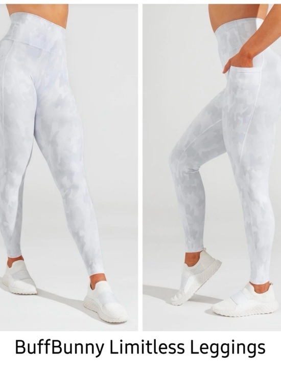 Buffbunny Collection Pants - BuffBunny White Camo High-Rise Leggings with Side Pocket